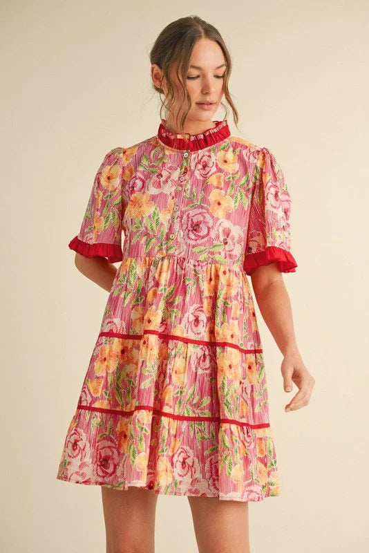 Floral Print Tiered Dress