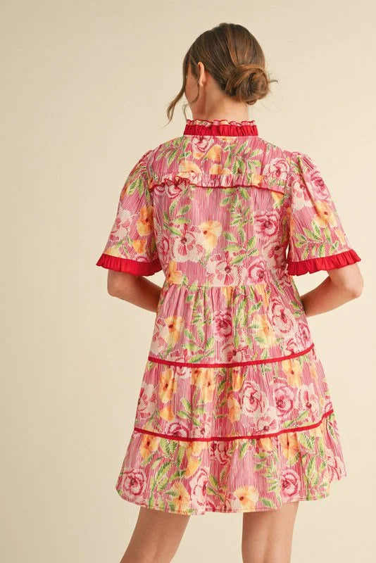 Floral Print Tiered Dress