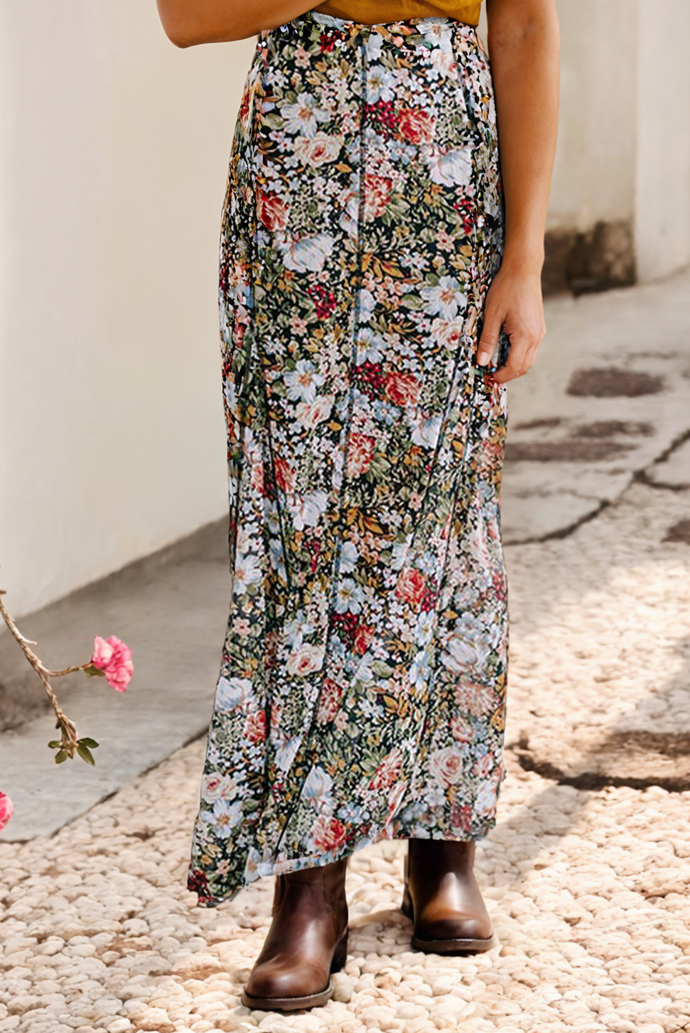 Floral Print Maxi Skirt