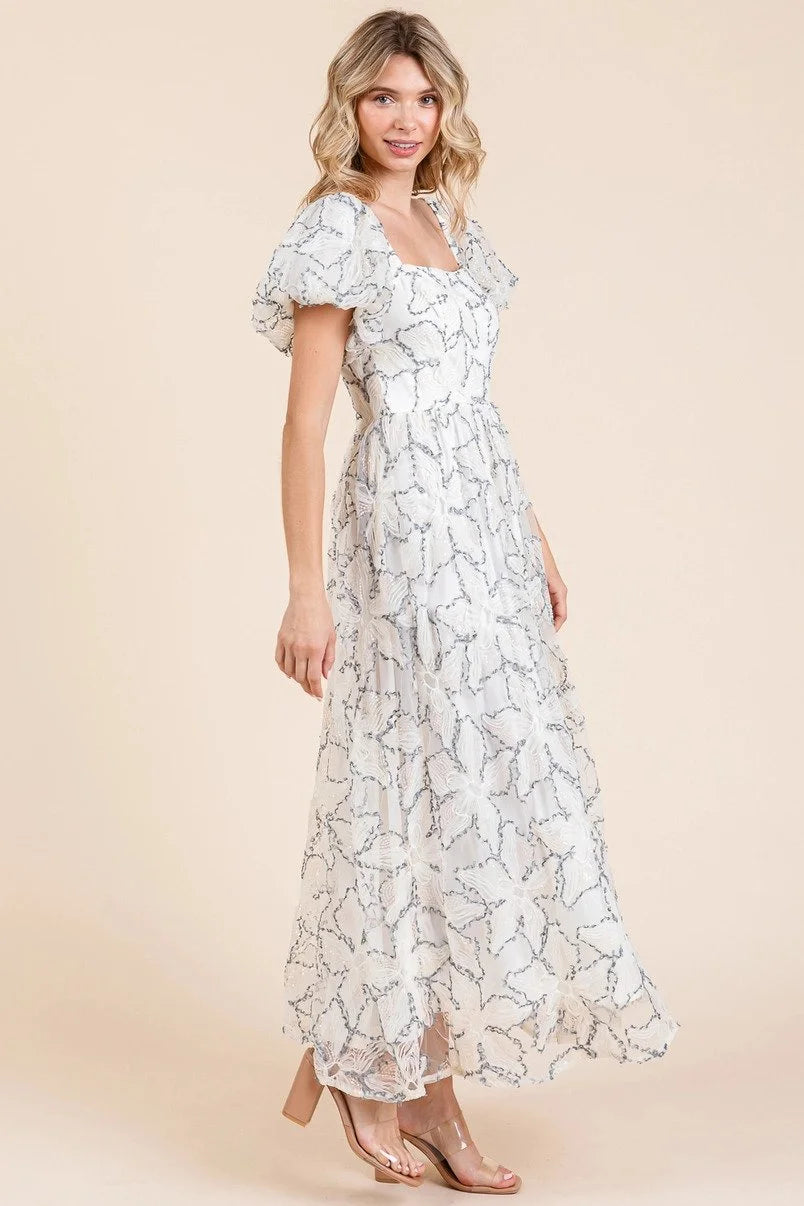 Sequin Mesh Maxi Dress