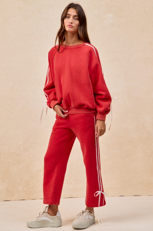 Side Lined Bow Sweatpants
