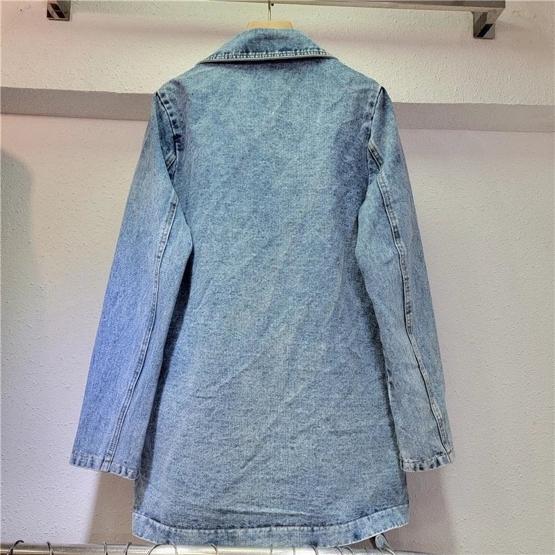 Artistic Sequin Denim Blazer