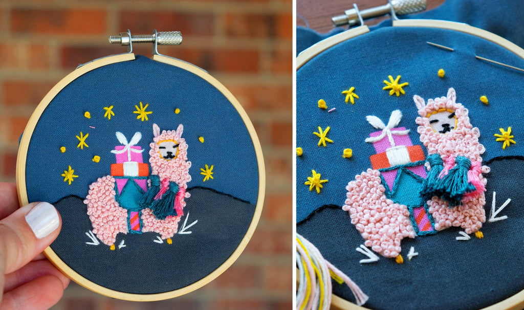 Holiday Decor: Alpaca DIY Embroidered Christmas Ornament Kit