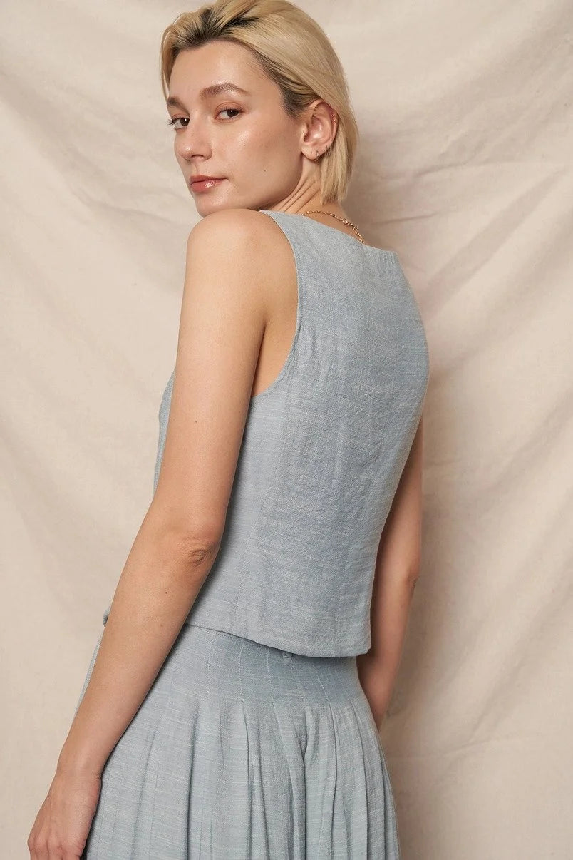 Sleeveless Square Neck Vest