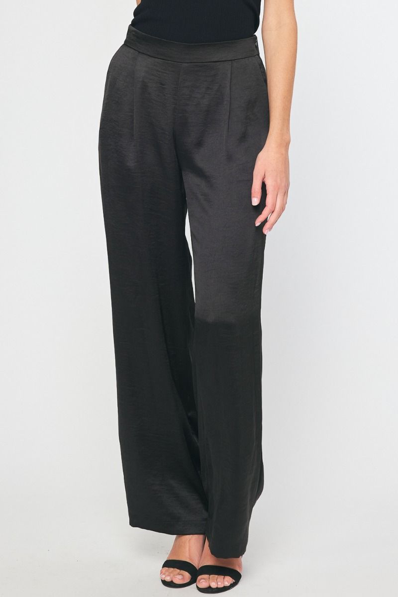 Black Satin Pants
