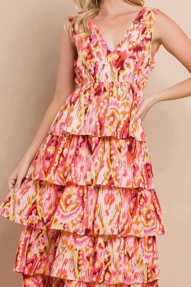 Tiered Ruffle Midi Dress