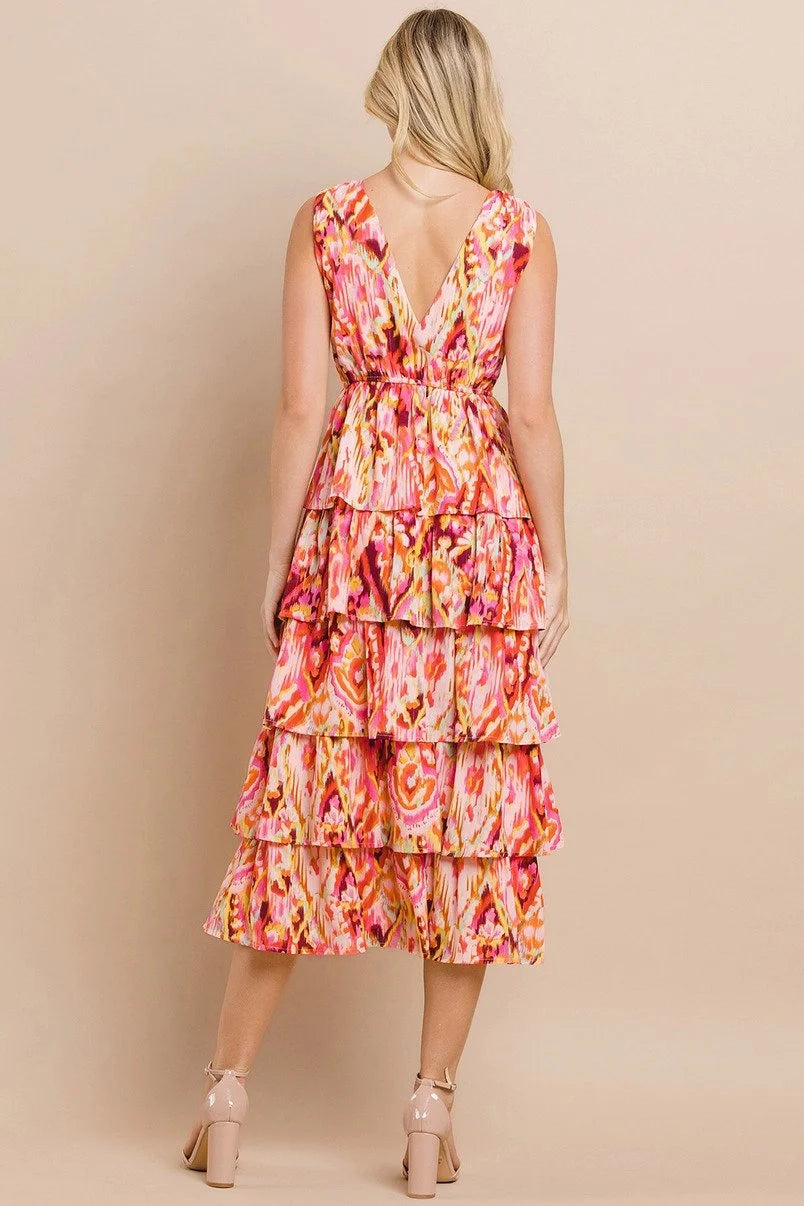 Tiered Ruffle Midi Dress