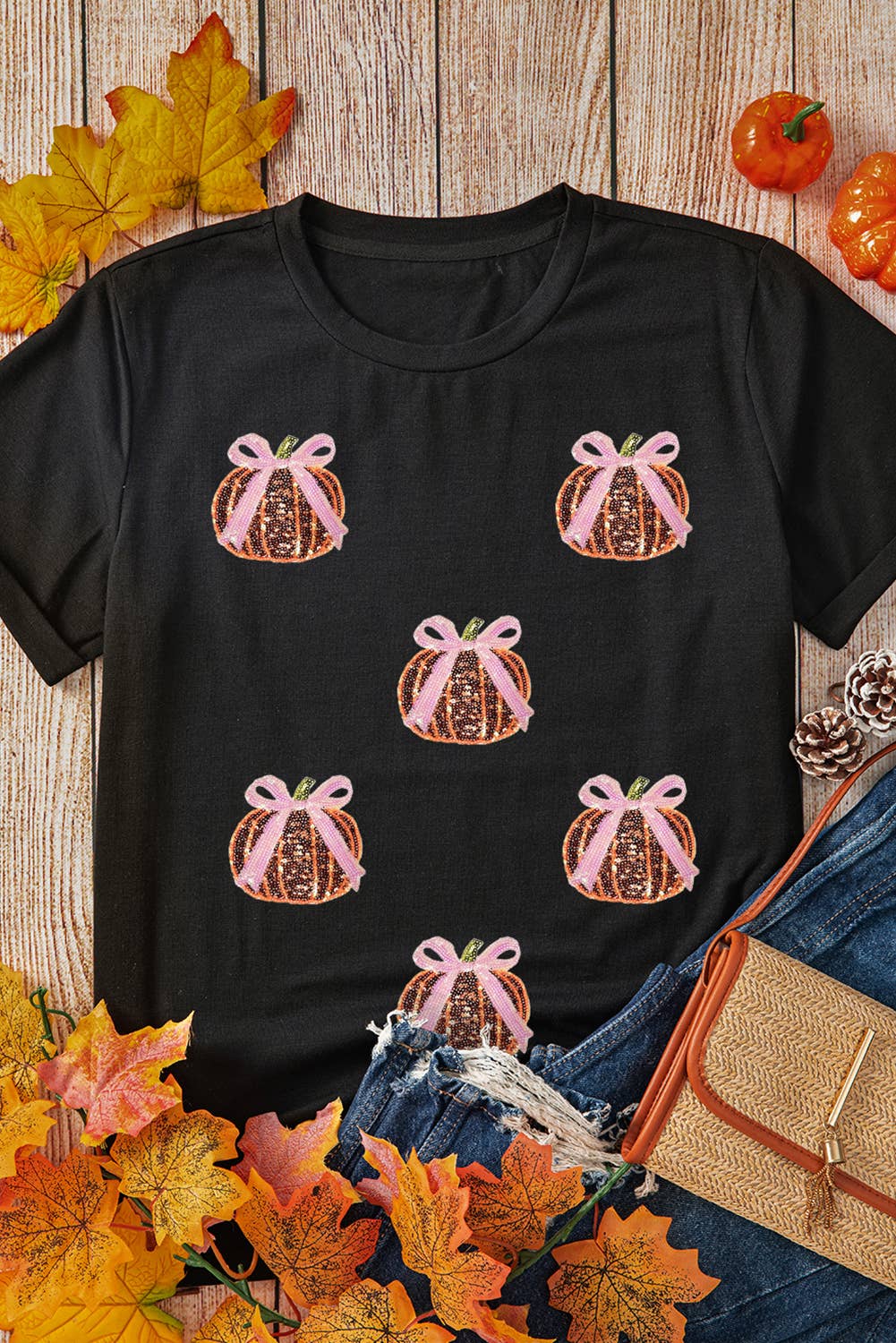 Sequin Pumpkin Patch T Shirt