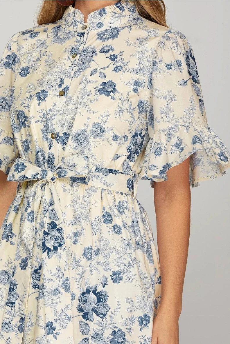 Blue Willow Midi Dress