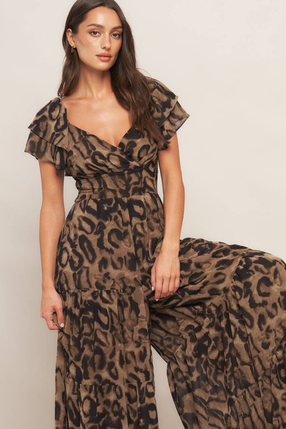 Leopard Ruffle Jumpsuit