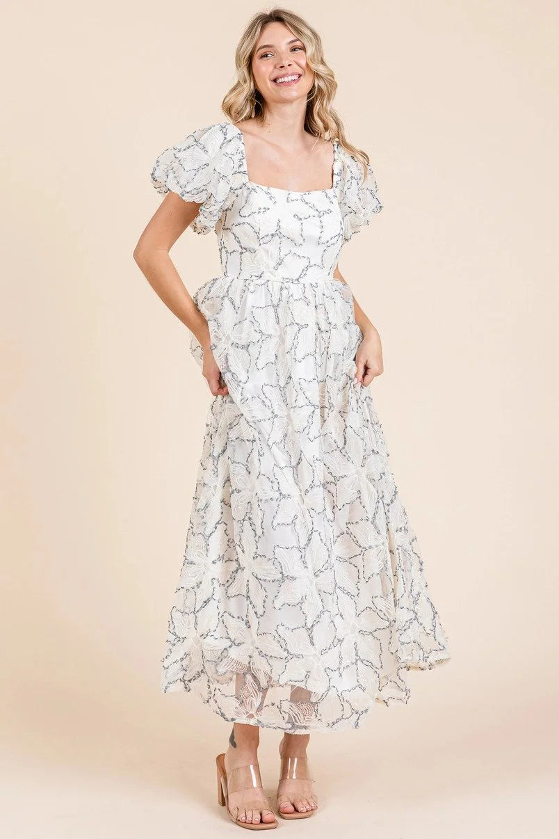 Sequin Mesh Maxi Dress