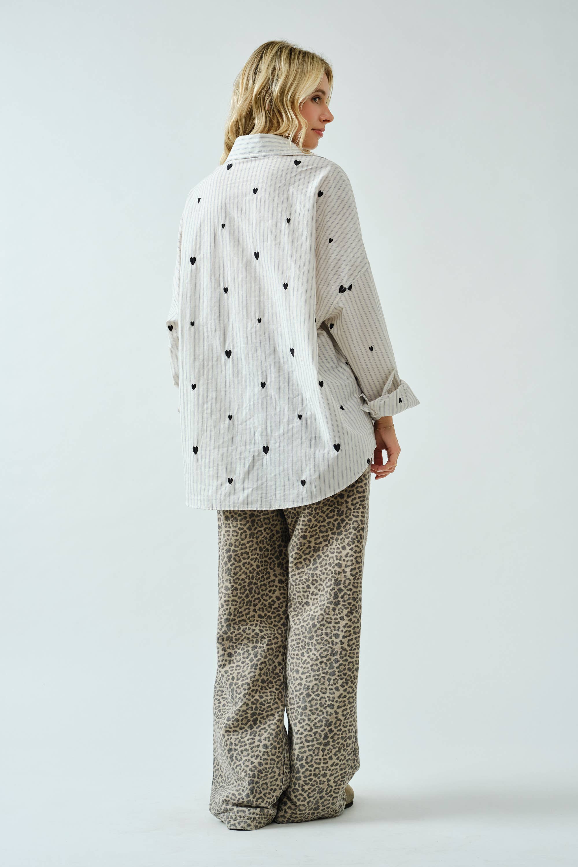 Heart Embroidery Shirt