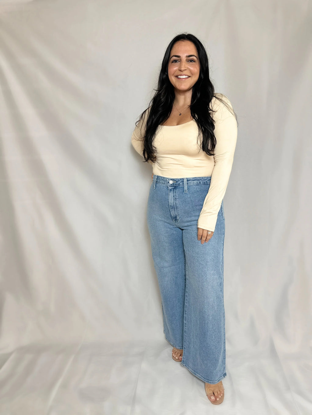 Knit Fabric Square Neck Body Suit