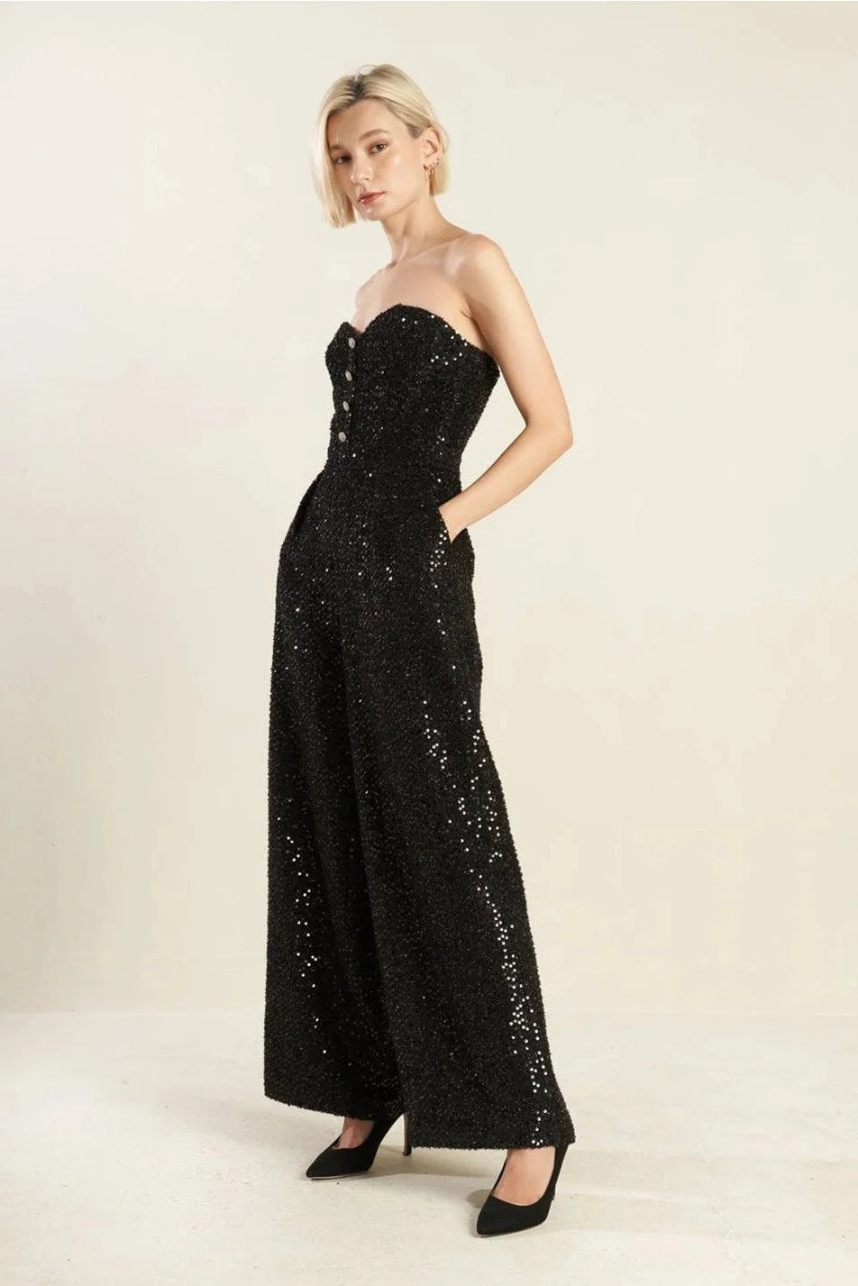 Sequin Black Jumpsuit