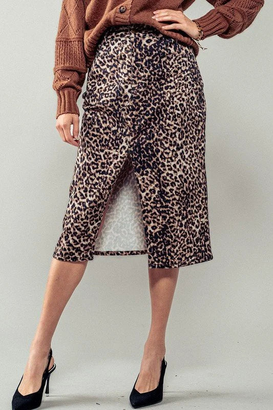 Savannah Leopard Midi Skirt