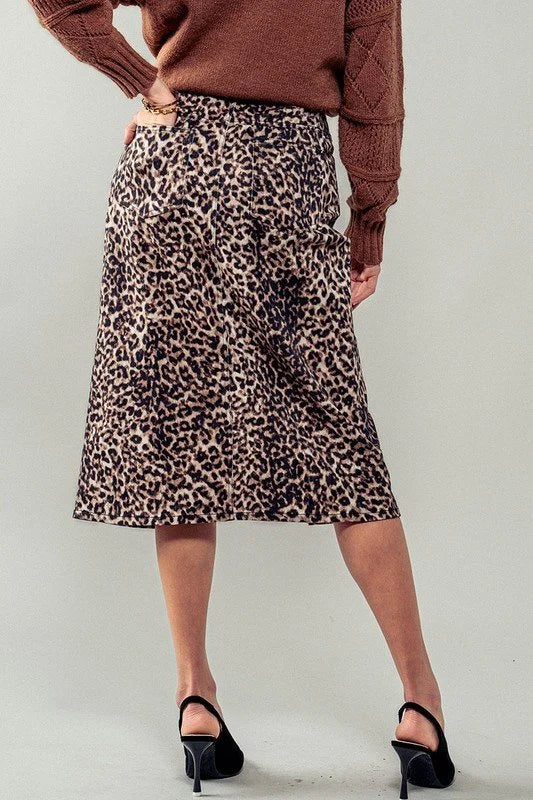 Savannah Leopard Midi Skirt