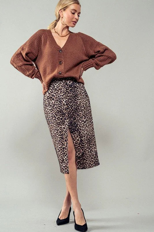 Savannah Leopard Midi Skirt