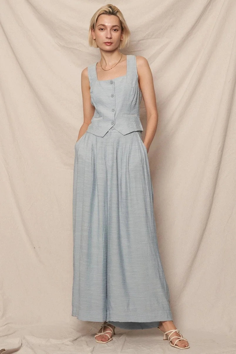 Pleated Wide Leg Pants