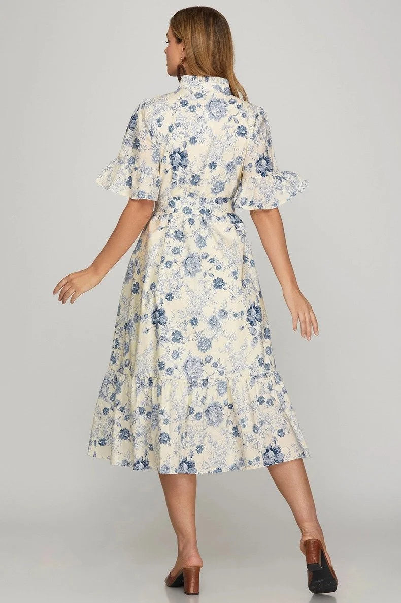 Blue Willow Midi Dress