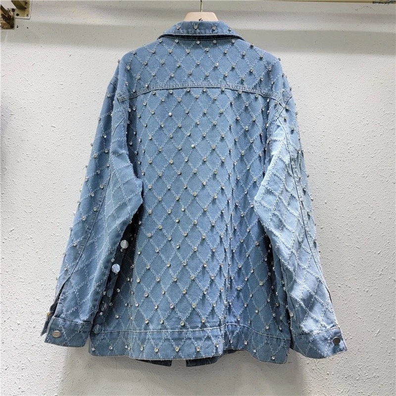 Sequin Diamond Denim Jacket