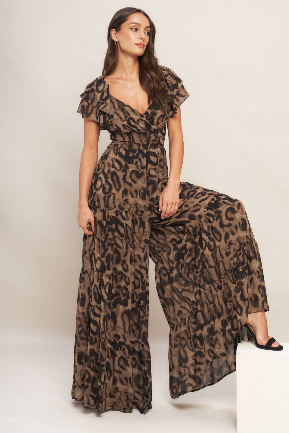 Leopard Ruffle Jumpsuit