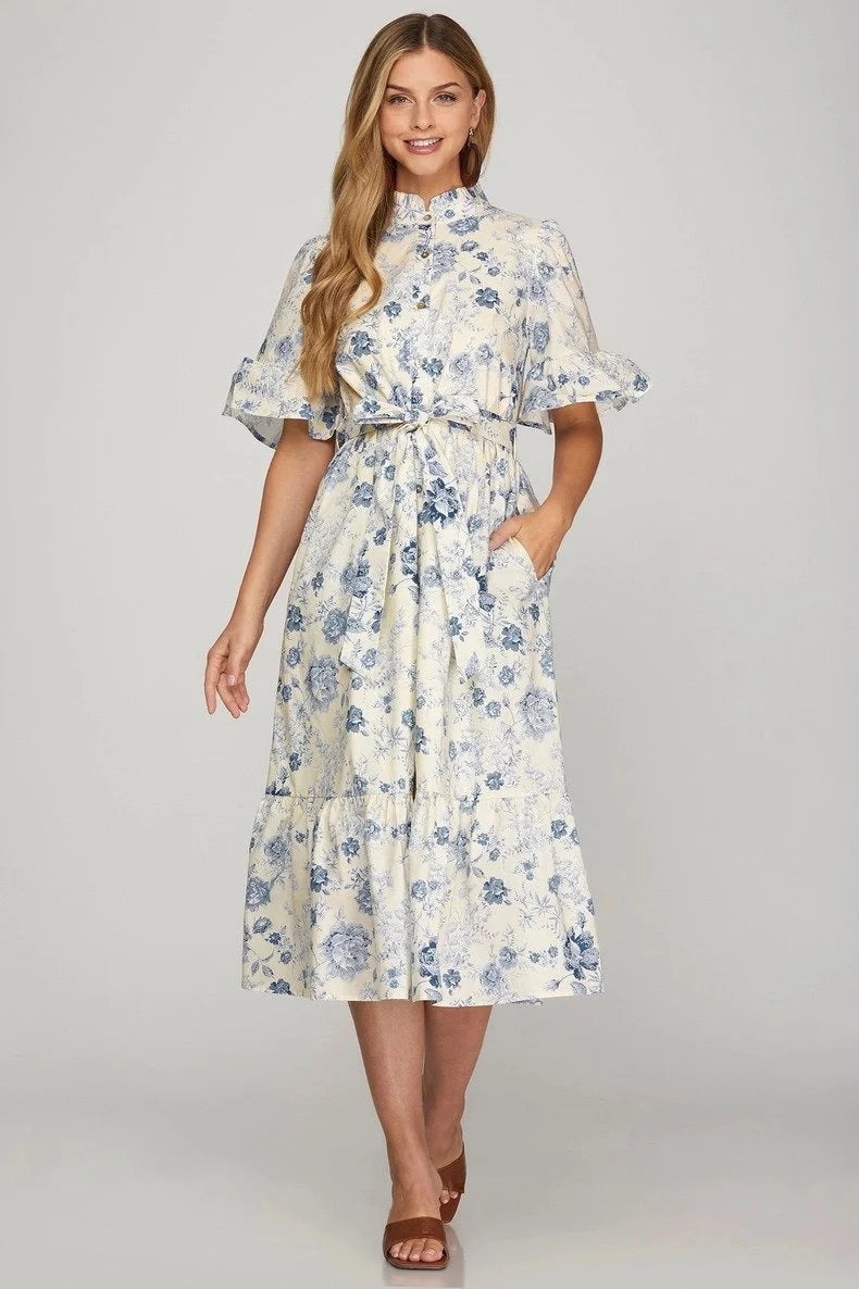 Blue Willow Midi Dress