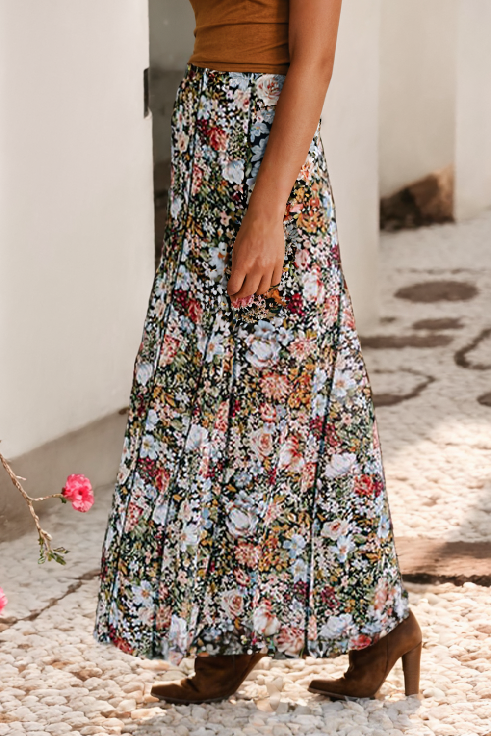 Floral Print Maxi Skirt