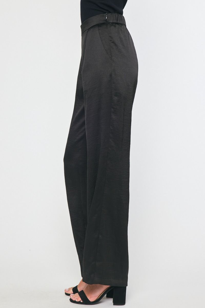 Black Satin Pants
