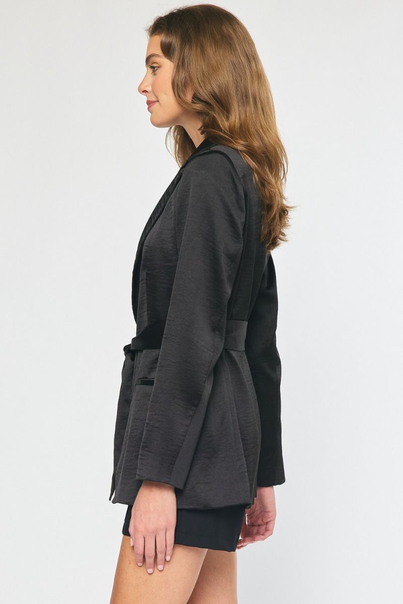 Black Satin Blazer