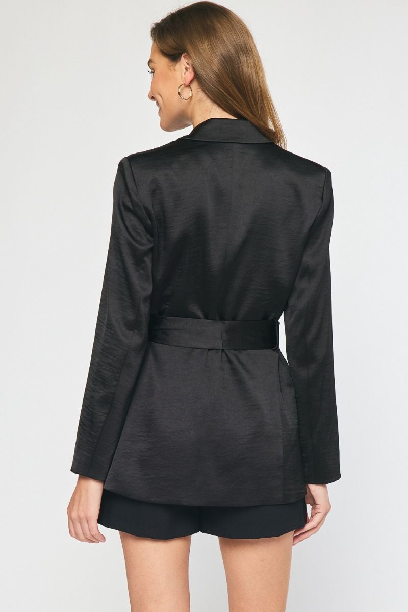 Black Satin Blazer