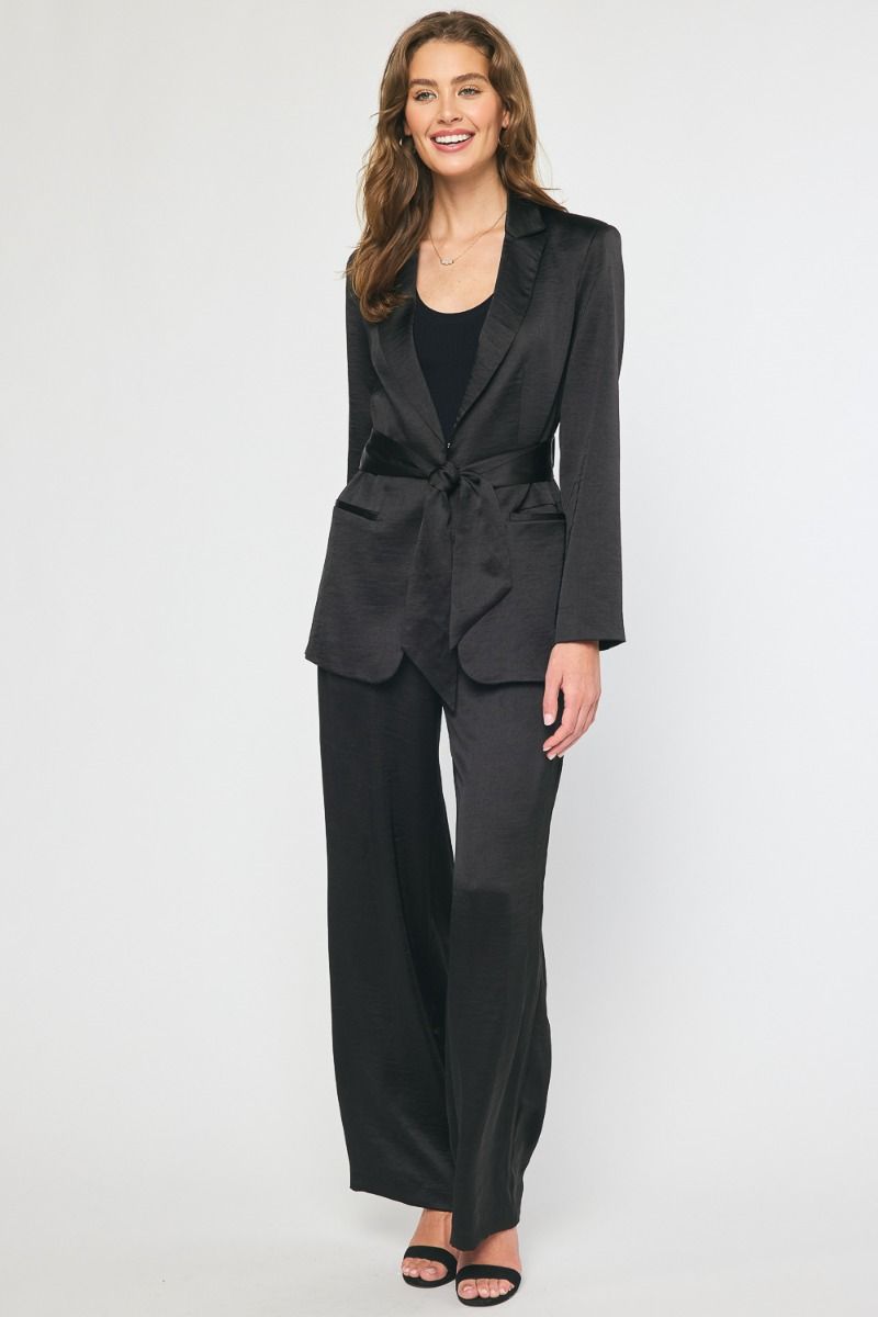 Black Satin Blazer